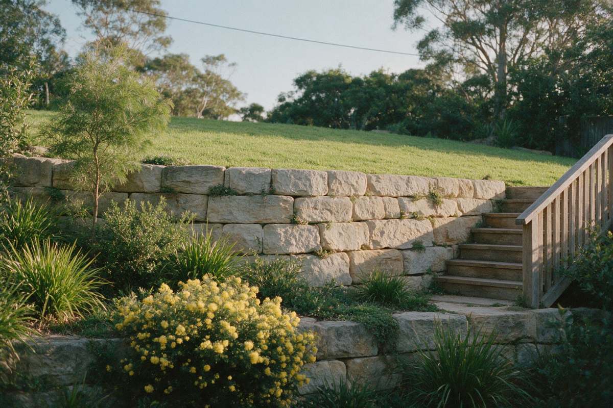 Sandstone retaining wall